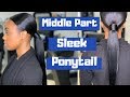 Middle Part Invisible Sleek Ponytail using Sensationnel Premium too