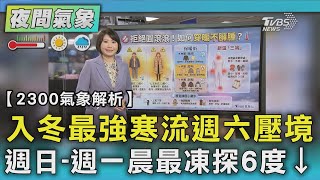 【2300氣象解析】入冬最強寒流週六壓境 週日-週一晨最凍探6度↓|TVBS新聞 @TVBSNEWS01
