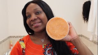 Mélange de savon pour un teint chocolat au lait (Roge Cavaillès, Monsavon au lait, Asantee papaya)