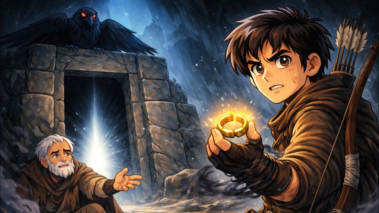 قصه الصياد الذي تبع طائرًا اسود...فوجد خلف بوابة الوادي ما غير حياته🔥 (قصه خياليه)  