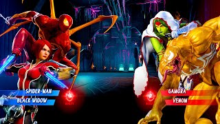 Spiderman & Black Widow vs Gamora & Venom (Hardest AI) - Marvel vs Capcom infinite gameplay