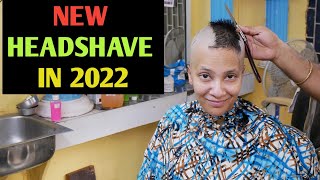 New headshave Indian women 2022 | Headshave Girl Richa by Feedfit | Straight Razor Bald Couple Vlog