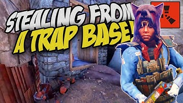 STEALING DEAD PLAYERS LOOT FROM A TRAP BASE! - Rust Solo Survival Gameplay
