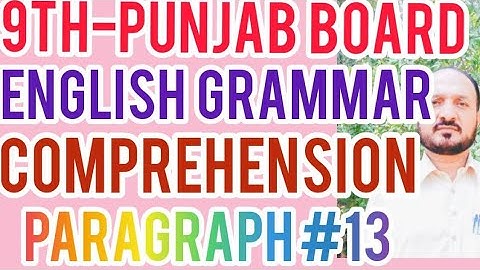 Comprehension Passage # 13 for 9th Class