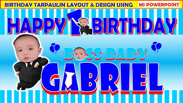 BOSS BABY II HOW TO MAKE BIRTHDAY TARPAULIN LAYOUT IN MS POWERPOINT II MS POWERPOINT TUTORIAL