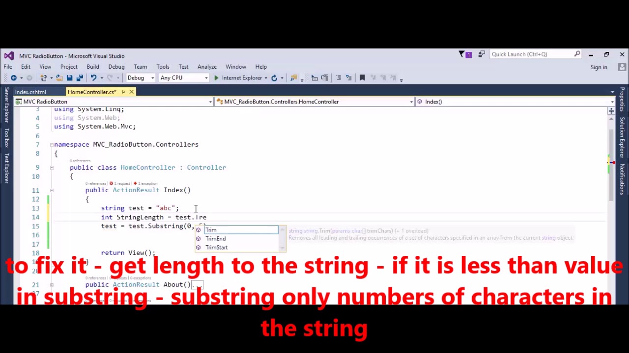 c# string index