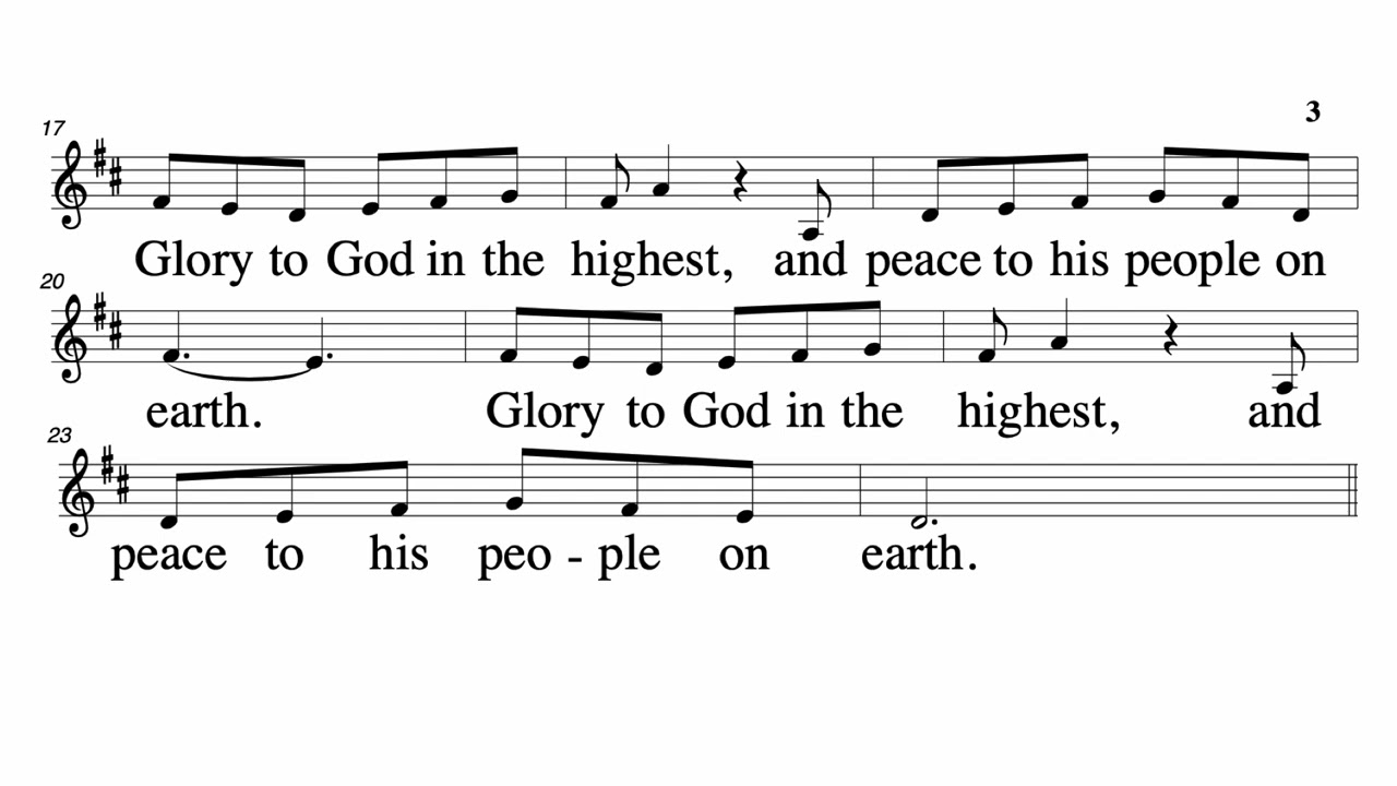 Glory To God In The Highest, Shaffer, notated music