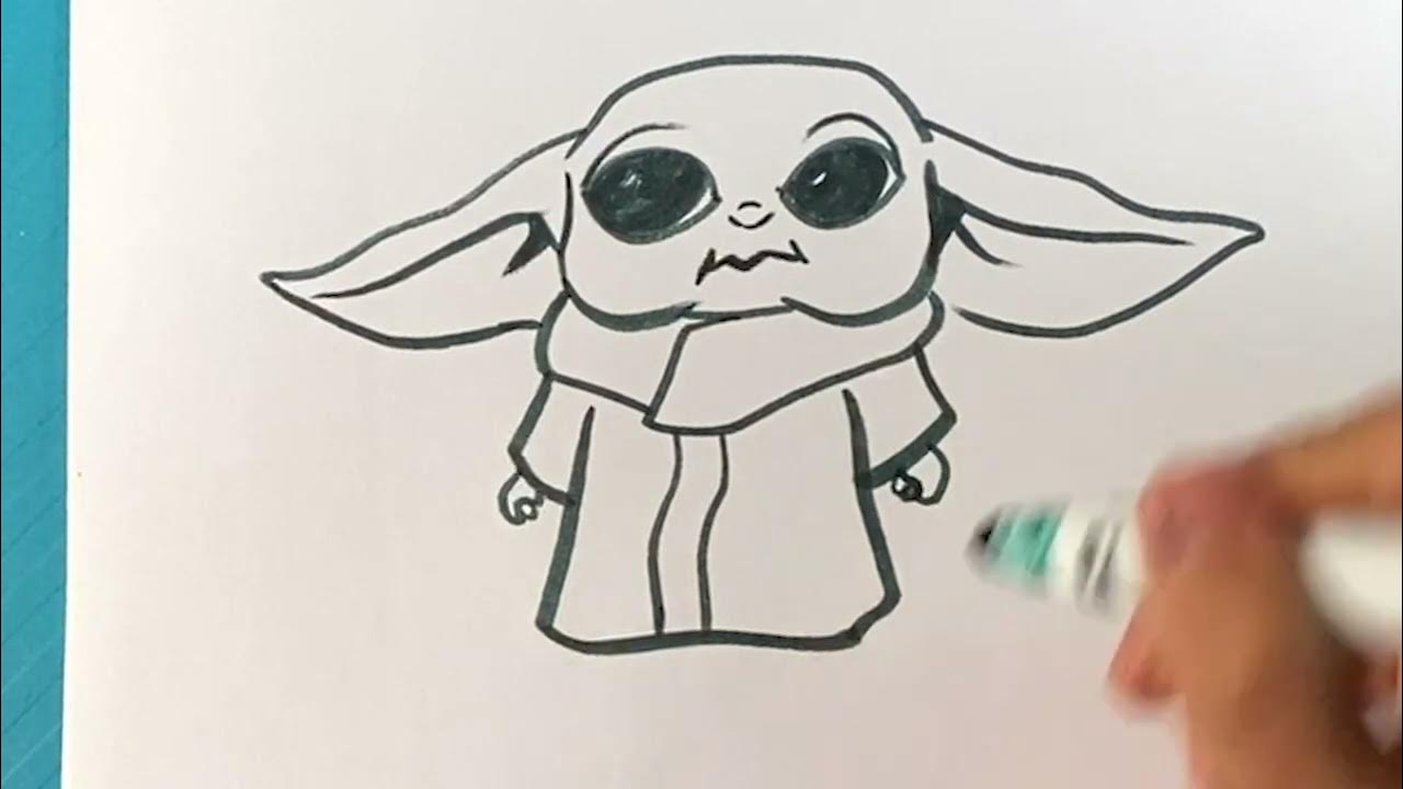 EASY How to Draw GROGU - BOOK OF BOBA FETT - YouTube