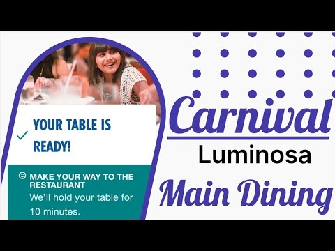 Main Dining Room MDR Carnival HUB App Carnival Luminosa 2022 @julescruisecompanion Video Thumbnail