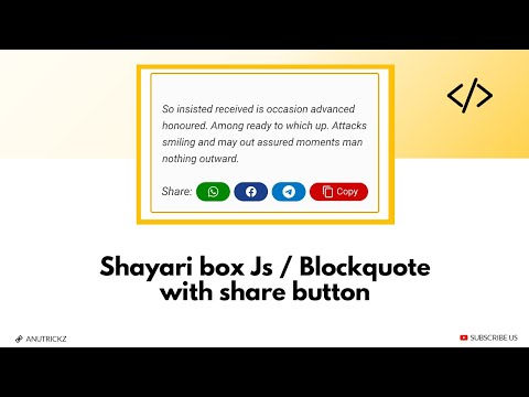 New Stylish Shayari Box Script for Blogger |  Blockquote with Share button