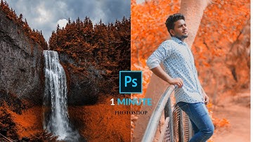 1 Minute Photoshop / Add  There 2 Layers to  Make Orange color Effect in Photoshop.