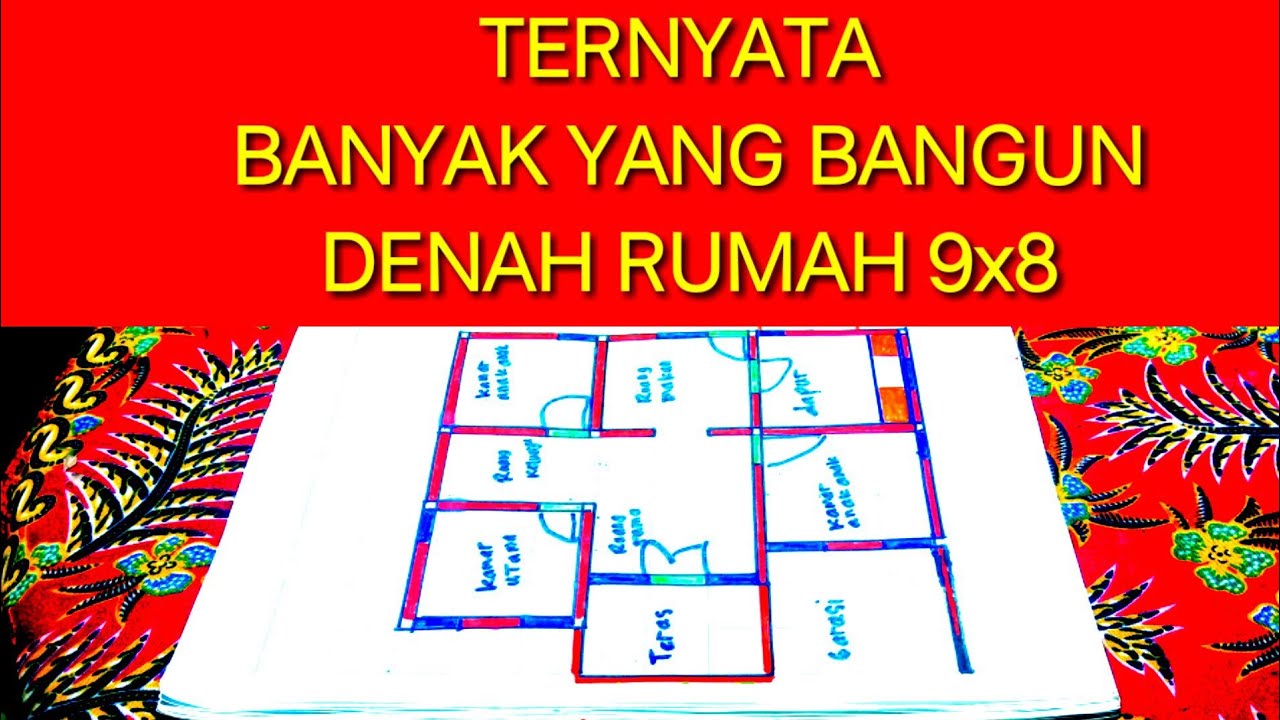 Denah rumah minimalis 9x8 !! praktis dan simpel - YouTube