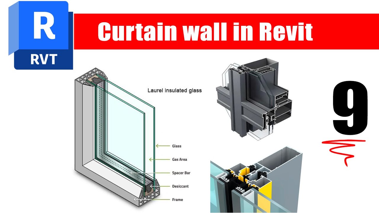 9. Архитектурный проект Revit: навесная стена 🔴Двойная стеклянная панель