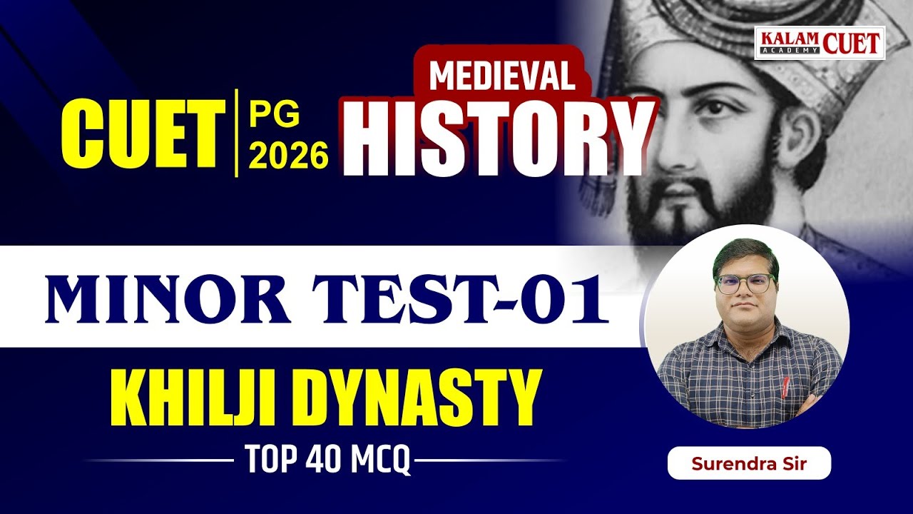 CUET PG 2026 | Medieval Indian History | Khilji Dynasty | Top 40 MCQs ...