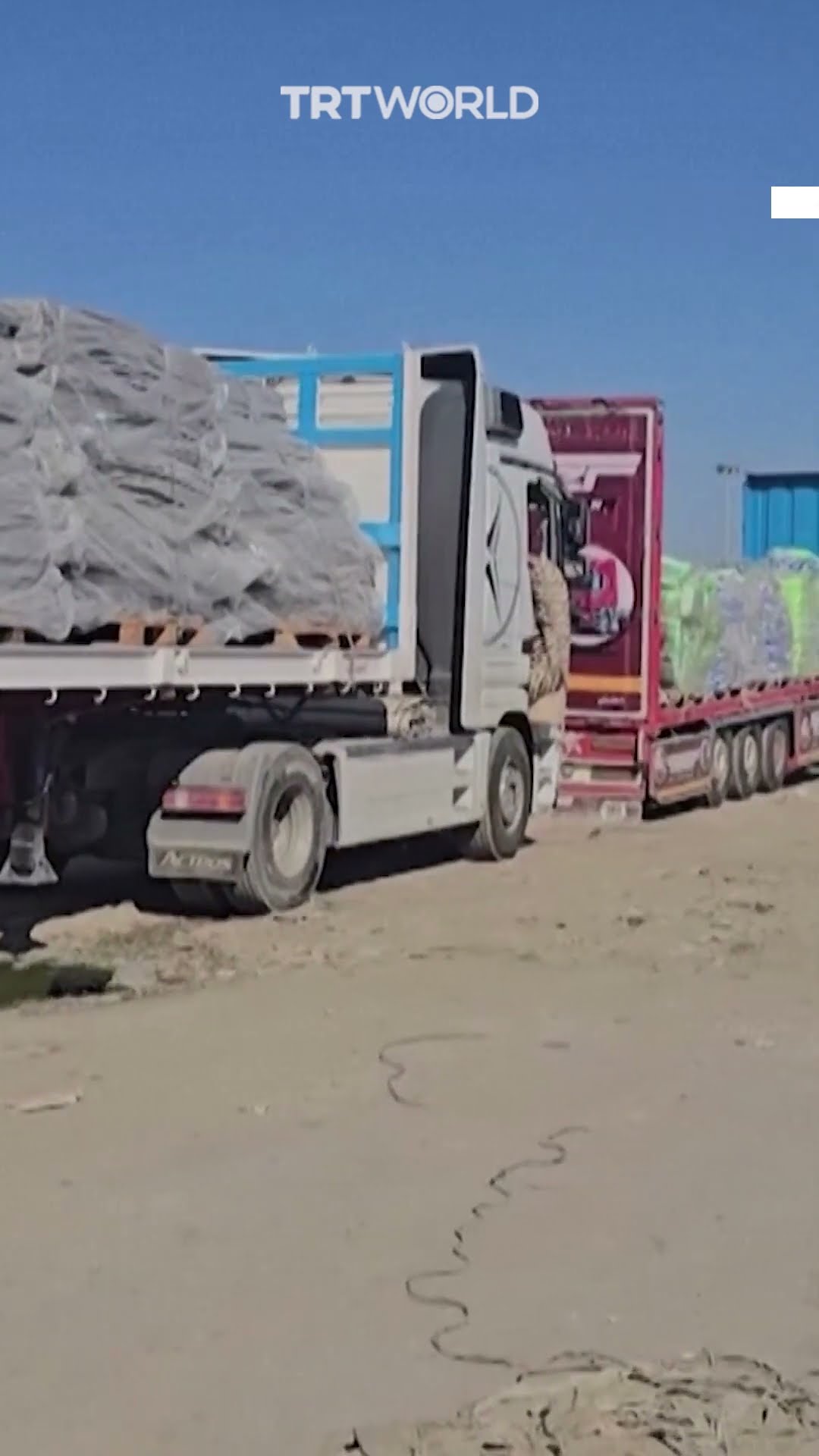 Tens of aid trucks lined up at Egypt's Rafah border ahead of Gaza ceasefire