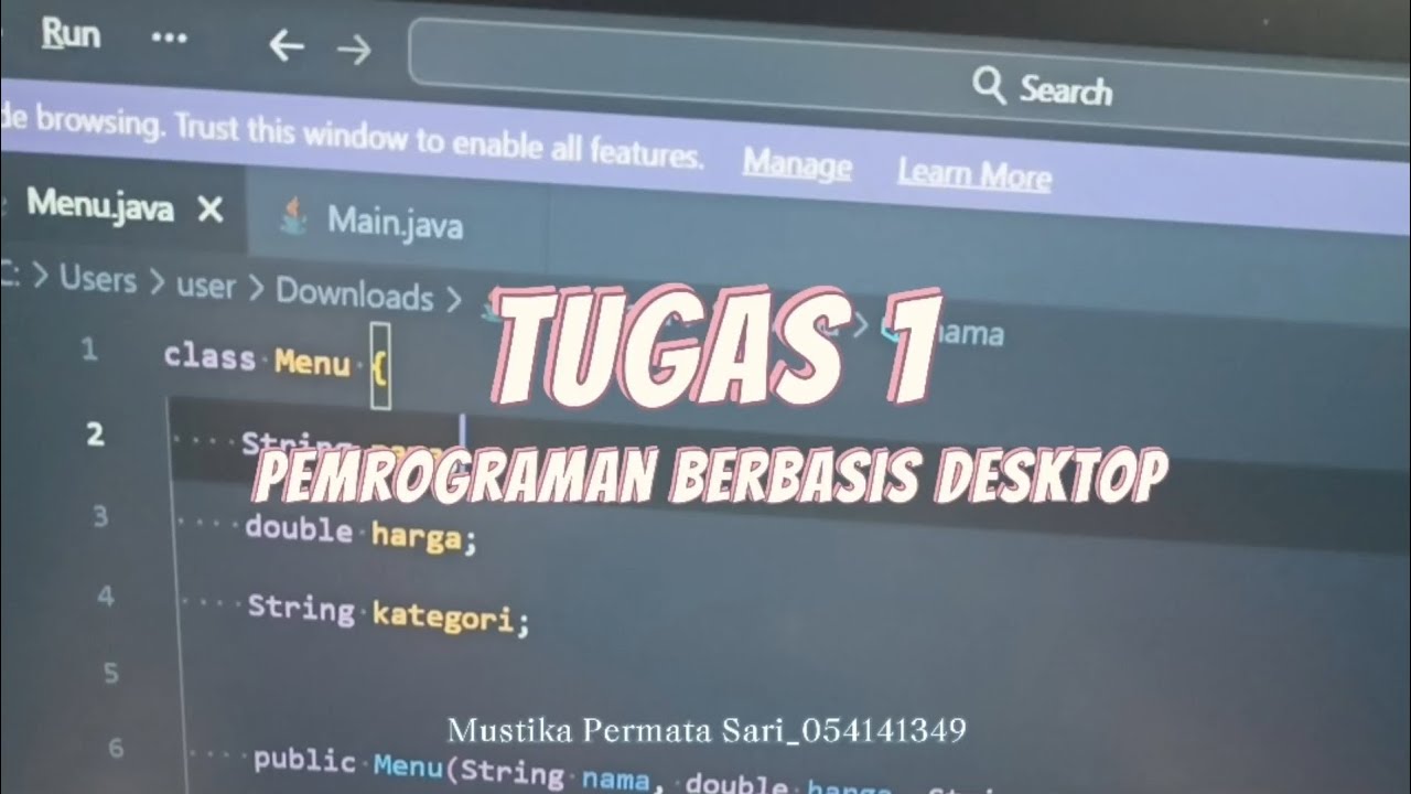 TUGAS 1 - PEMROGRAMAN BERBASIS DESKTOP - YouTube
