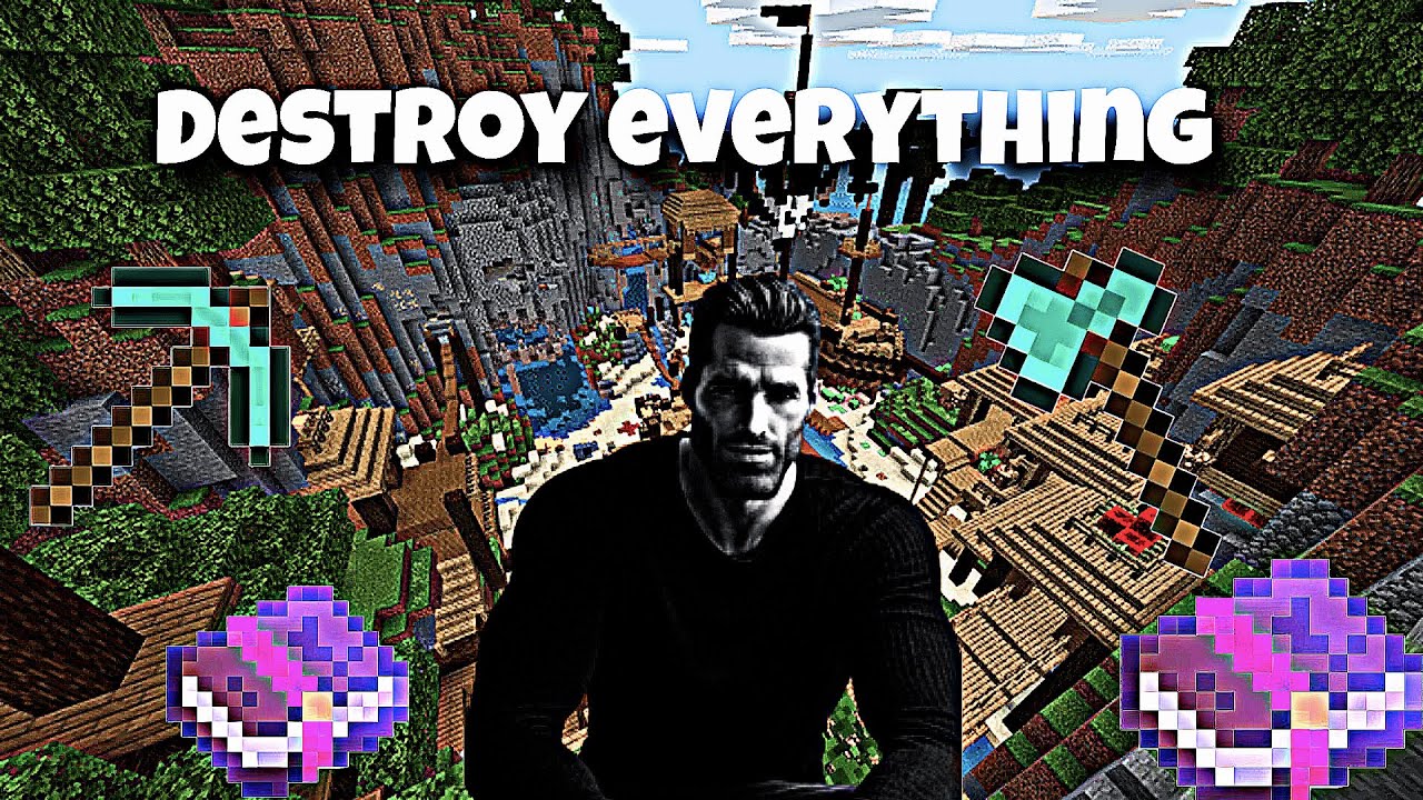 How to bulldoze Minecraft with sharpness V and Knockback | fighting against teamers part 2