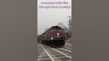 MBTA Commuter Train Flies Through the Grade Crossing!