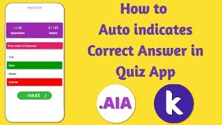How to Auto indicates Correct Answer in Quiz App screenshot 2