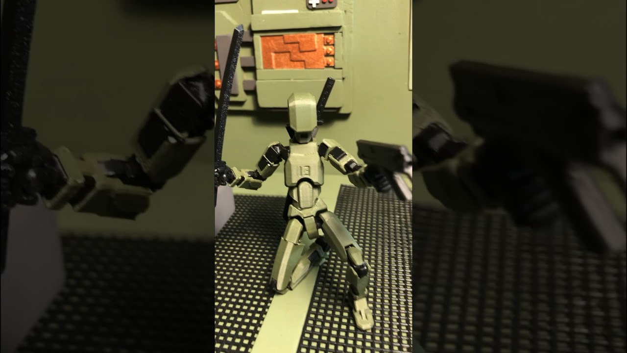 Action figure 3d printed dummy 13 in sci-fi diorama