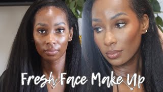 Fresh Face Makeup Tutorial for brown skin girls l Clean makeup for black girls