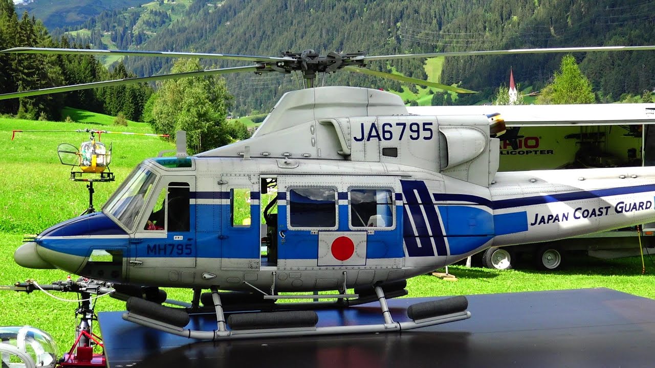 STUNNING BIG BELL 412 JAPAN COAST GUARD (JA6795) GIANT DETAILED SCALE RC  TURBINE MODEL HELICOPTER