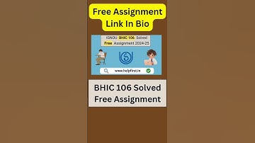 Download IGNOU BHIC 106 Solved Free Assignment 2024-25  #ignou