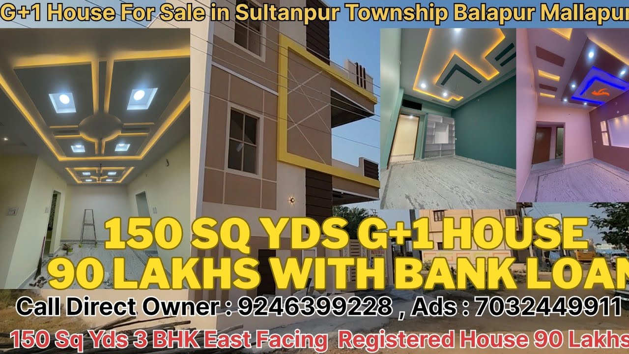 Beautiful 3 BHK G+1 #houseforsale in Sultanpur Township Balapur Mallapur Hyderabad 150 SqYd 90 Lakhs
