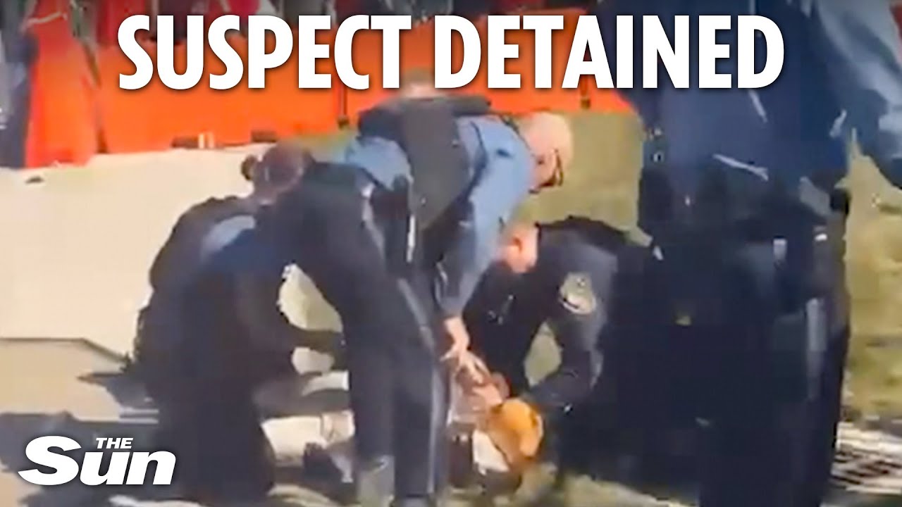 Moment police take Chiefs parade shooting suspect into custody - YouTube