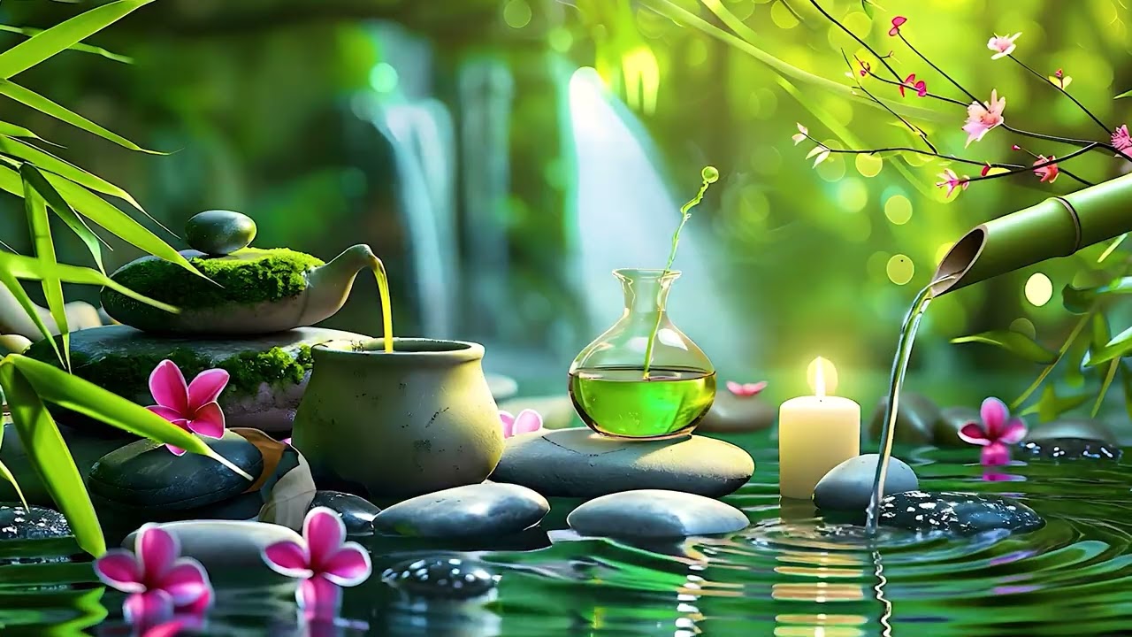 🍃🌸💧🎶 Peaceful Piano Music with Natural Water Sounds for Yoga and Relaxation