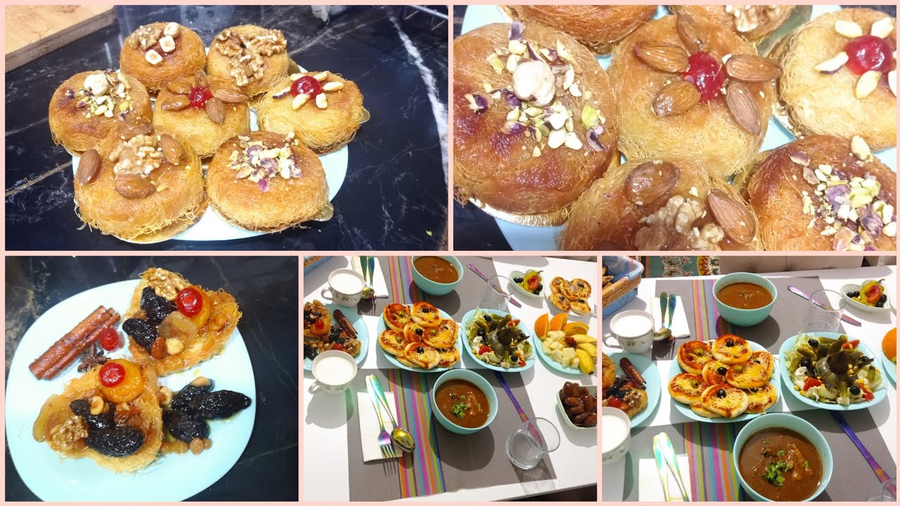 كنافة بريستيج ♥️🥰 ميني بيتزا خفيفة🍕🍕 وبنينه طاولتي البسيطه💋🥰