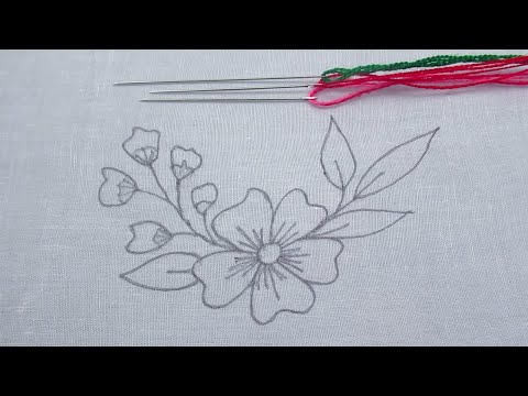 Hand Embroidery New Flower Embroidery Tutorial for Dress, Easy Flower Embroidery Design, Easy Stitch