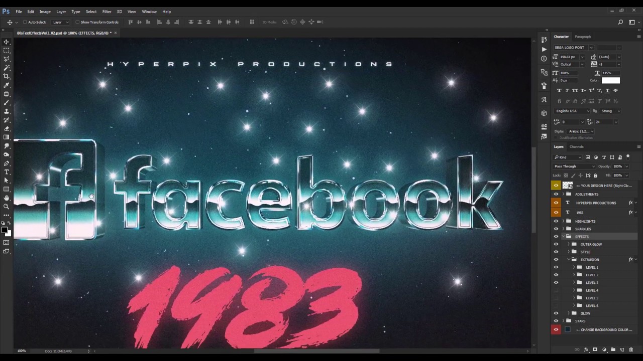 80s Text And Logo Effects Vol 3 In Actions Presets On Yellow Images Creative Store