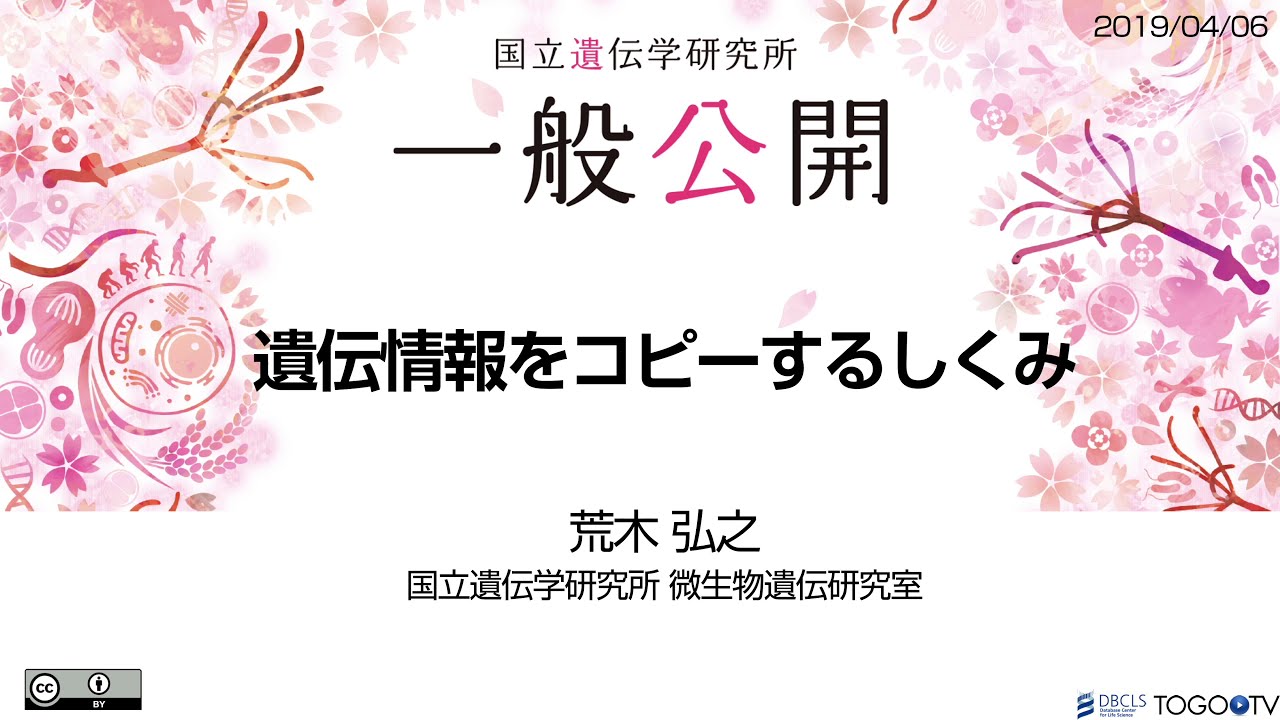遺伝情報をコピーするしくみ 遺伝研一般公開講演会19 Togotv