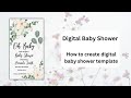 Canva Tutorial: How to create digital Baby shower template #babyshower #DIYbabyshower #canvatutorial