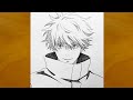 How To Draw Gojo Satoru Step By Step Jujutsu Kaisen Anime Sketch Easy Anime Drawing 