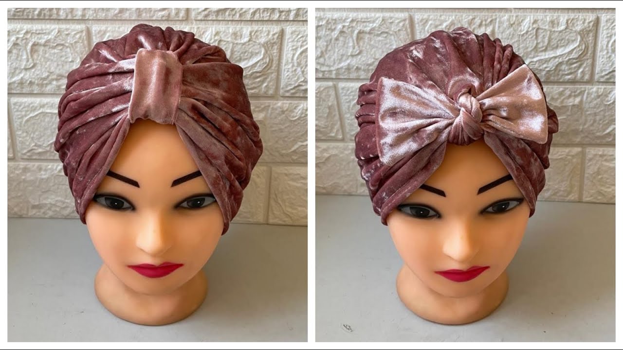 خياطة بوني أو توربان الشعر في 5 دقائق فقط | سهل وسريع من بقايا قماش مطاطي قطيفة أو ليكرا DIY Turban
