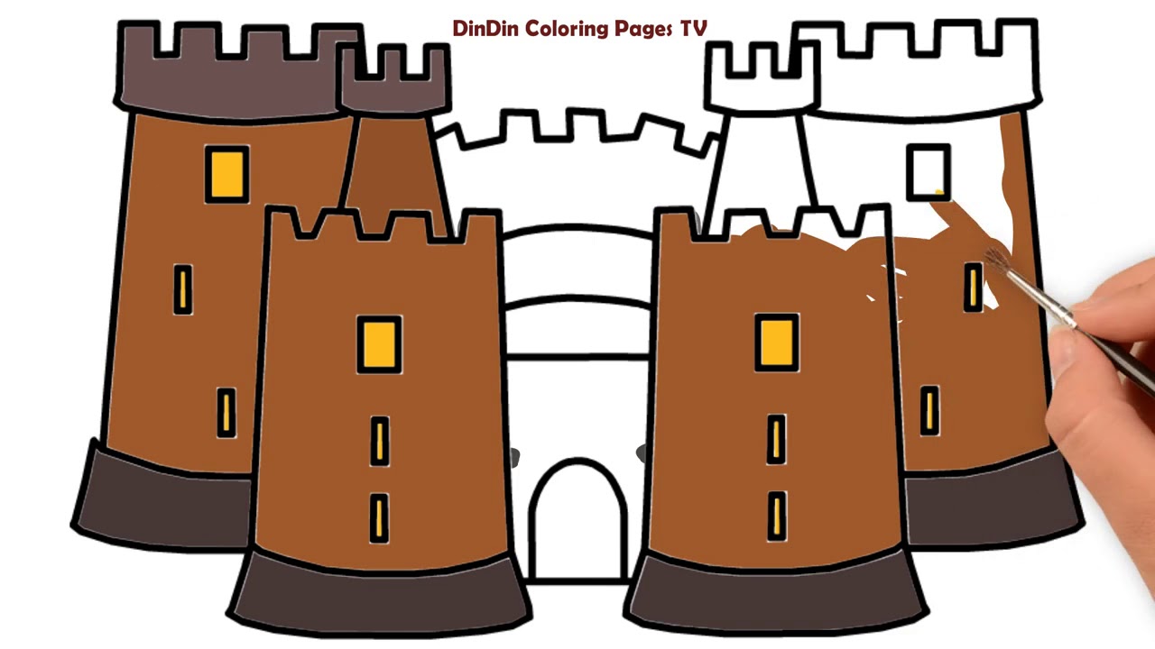 WIE ZEICHNET MAN SCHLOSS, schloss zeichnen, Zeichnen und malen Schloss