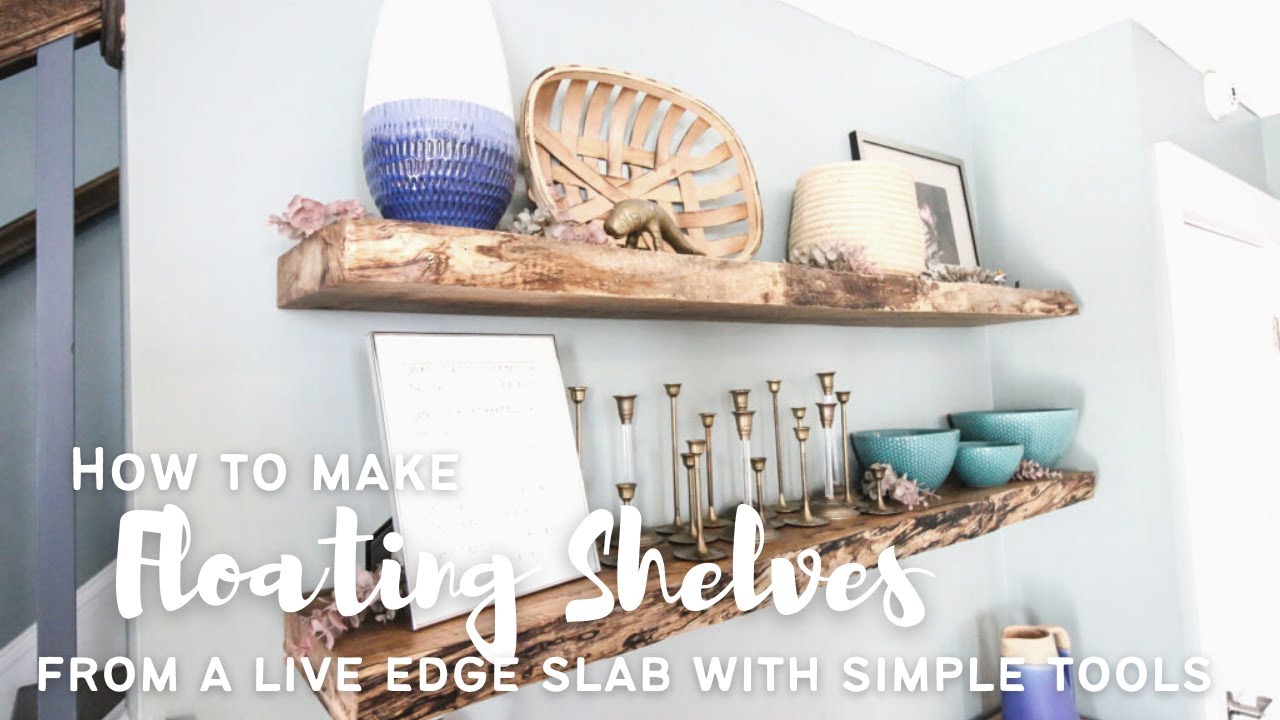 How to make floating shelves from a live edge slab with simple tools