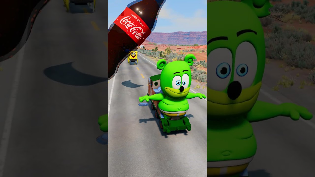 Weird & Funny Cars VS Giant Cola Hammer and Bollard Crush in BeamNG.drive