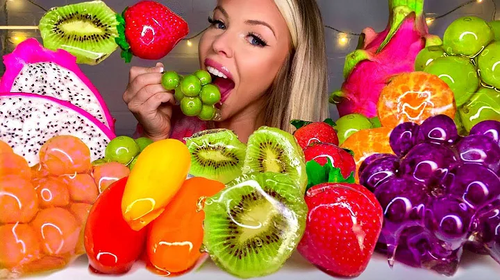 ASMR CANDIED ORANGE, STRAWBERRIES, GRAPE, KIWI, CA...