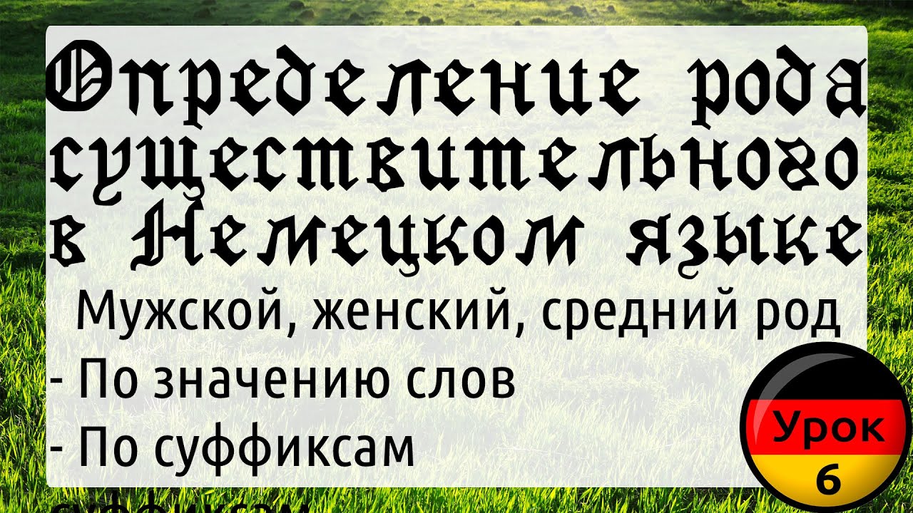 Урок 6 Как определить род существительного в Немецком языке. Разбираем ...