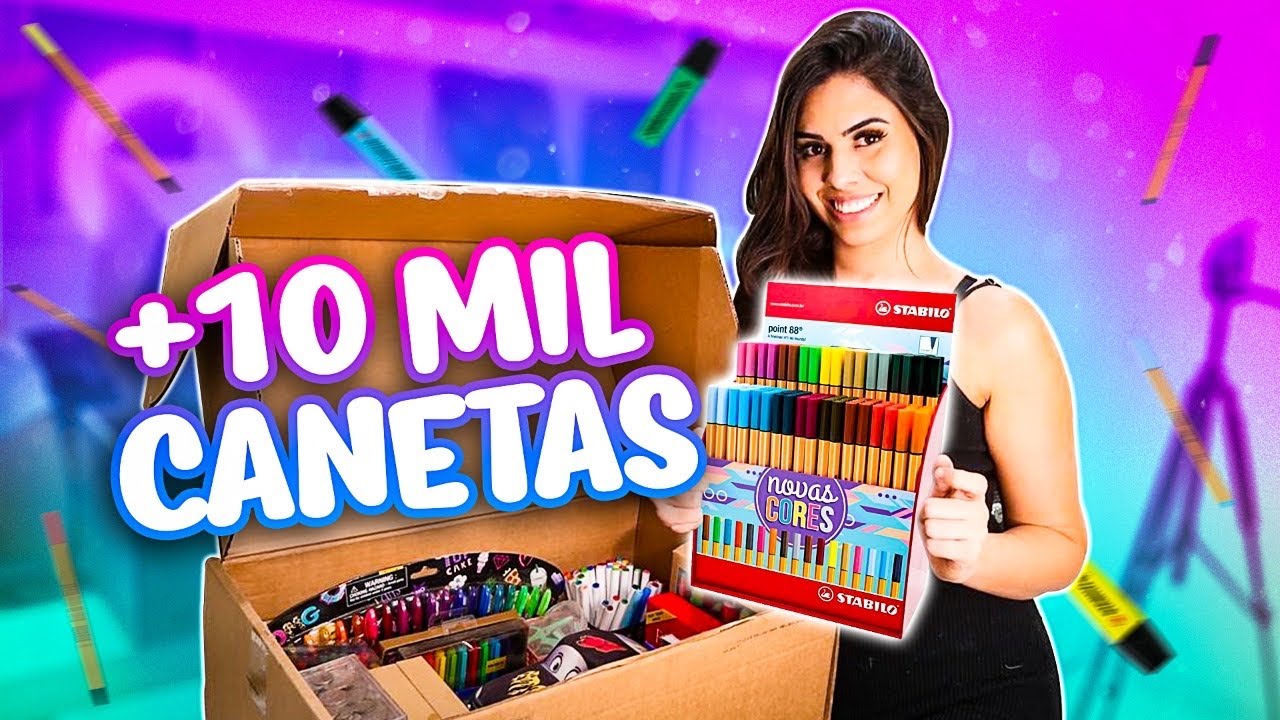 TOUR PELA COLEÇÃO DE CANETAS DA MINHA IRMÃ! MAIS DE 10 MIL CANETAS!