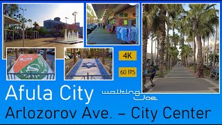 Walking in Afula - Arlozorov Ave. City Center | Israel May 2021 | 4K 60FPS