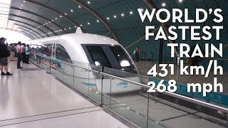 Shanghai Maglev @ 431km/h (268mph) // World's fastest train!