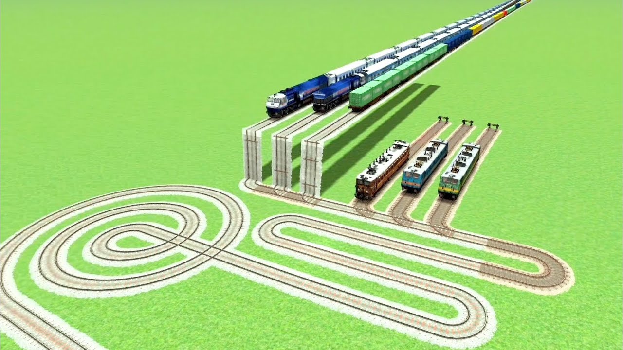 TRAIN 🐍CROSSIN ON CIRCLES SILDETRACK RISKY TRUN SHARP💞 CURVE RAILRAOD RAILWORK 