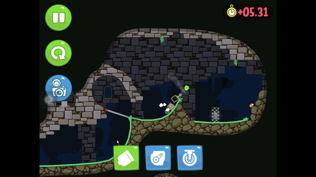 Bad piggies, how to get the star in road to el porkado level 18 with no super glue.