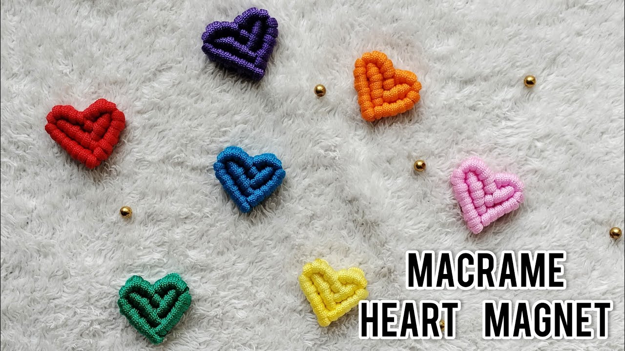 Macrame Heart Magnet | Macrame Fridge Magnet | Macrame Heart for Beginners | Step by Step Tutorial