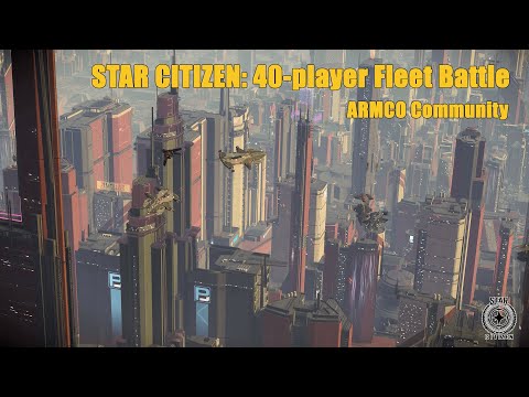 [4K] Star Citizen - Fleet Battle at ArcCorp