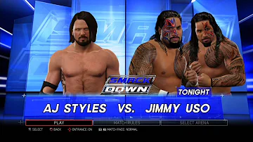 WWE 2K17 PS3 - AJ Styles VS Jimmy Uso